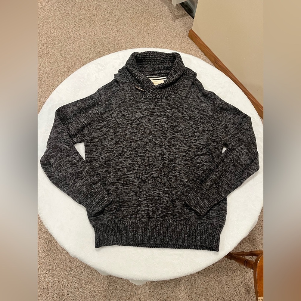 Men’s Original Weatherproof Vintage Sweater Size Large Black/Grey Cowl Neck